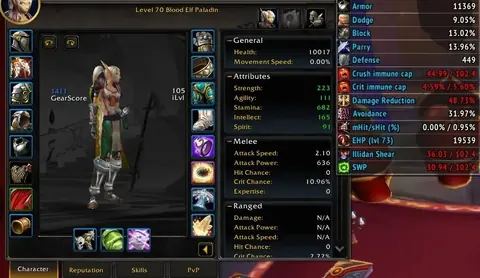 Spineshatter - Blood Elf Paladin 70◈PROT◈1420 GS◈BLUE GEAR◈60% FLY◈UD Mage 60◈ - World of Warcraft: Classic account screenshot 1