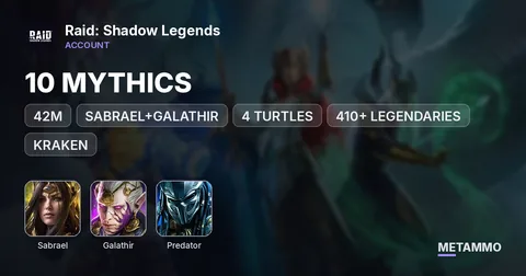 42M | 10 MYTHICS | SABRAEL+GALATHIR | 4 TURTLES, PREDATOR | 410+ LEGENDARIES | KRAKEN