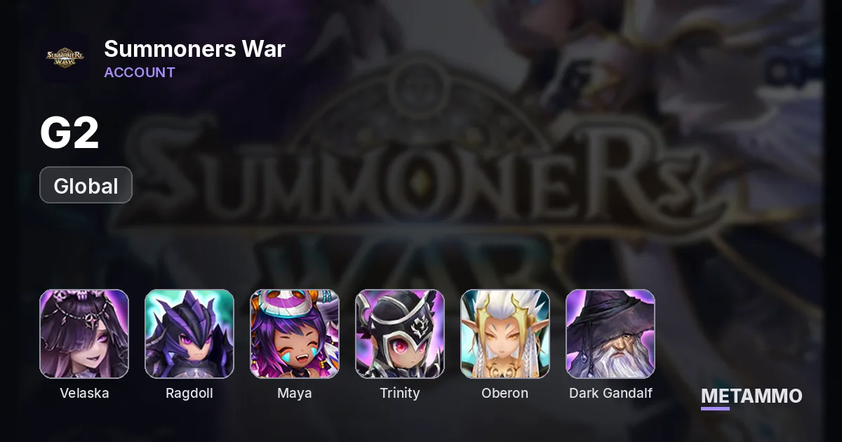 GLOBAL | G2 | VELASKA, RADGOLL, MAYA, TRINITY, QITIAN, OBERON, DARK GANDALF, JADUEL - Summoners War account summary