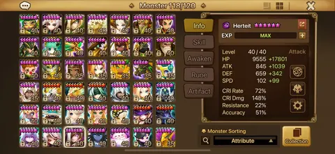 GLOBAL | G2 | VELASKA, RADGOLL, MAYA, TRINITY, QITIAN, OBERON, DARK GANDALF, JADUEL - Summoners War account screenshot 4