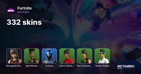 332 skins | Renegade Raider | Mat Master | Sultura | Heron Stance Hero | Keri Commander | Shuto Striker | Fashion Banshee