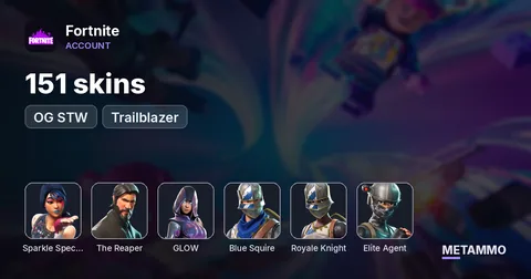 151 skins | OG STW | Sparkle Specialist | The Reaper | Glow | Blue Squire | Royale Knight | Elite Agent | Trailblazer