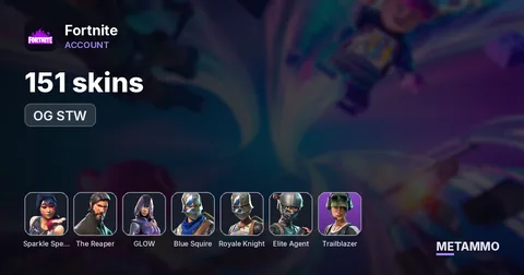 151 skins | OG STW | Sparkle Specialist | The Reaper | Glow | Blue Squire | Royale Knight | Elite Agent | Trailblazer