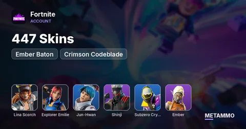 447 Skins | Jun-Hwan | Shinji | Lina Scorch | Subzero Cryptic | Explorer Emilie | Ember Baton | Crimson Codeblade