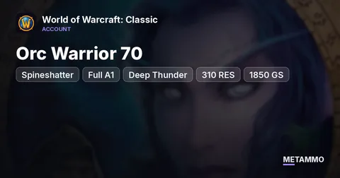 Spineshatter - Orc Warrior 70 [Full A1] [Deep Thunder] [310 RES] [1850 GS] [Blacksmithing / Mining]