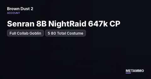 / End game / Full Collab Goblin + Senran 8B NightRaid 647k CP / +5 80 Total Costume /