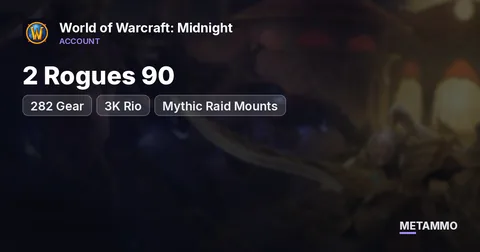 2 Rogues 90 | 282 Gear | 3K Rio | Mythic Raid Mounts