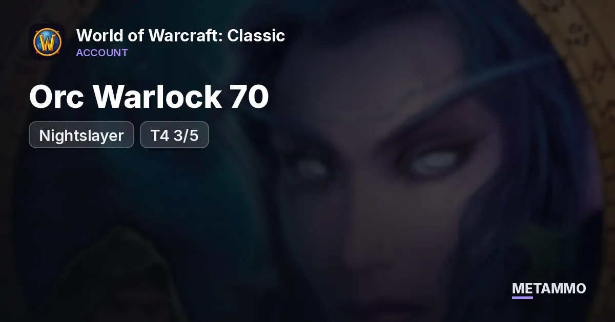 Nightslayer - Orc Warlock 70 ■T4 3/5 ■Crescent/Quagmirran ■ SSC/TK/Kara/Hyjal Attuned ■ Engi/Enchanting ■ Fly 60% ■ - World of Warcraft: Classic account summary
