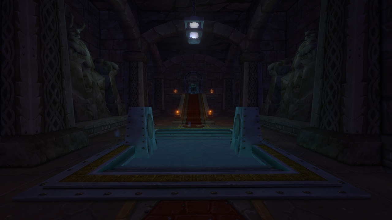 A dark throne hall inside a dungeon