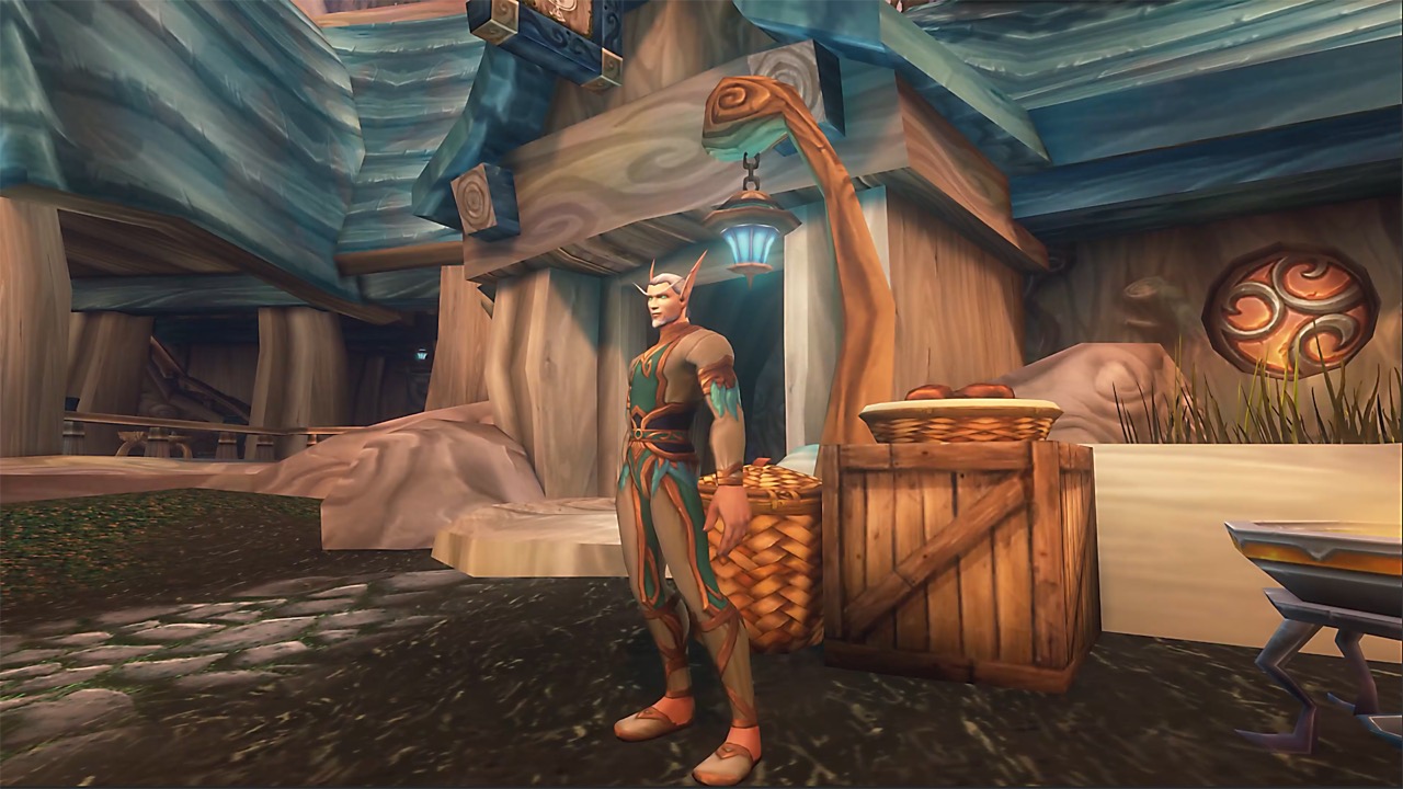 A Skyborne character in a Skyborne town