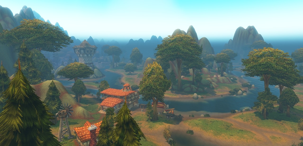 Rivers, woods and a settlement in the Riverglades