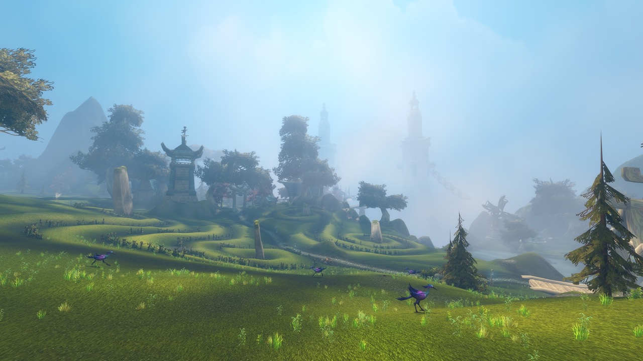 Terraced hills and a tower on Zephras Isle