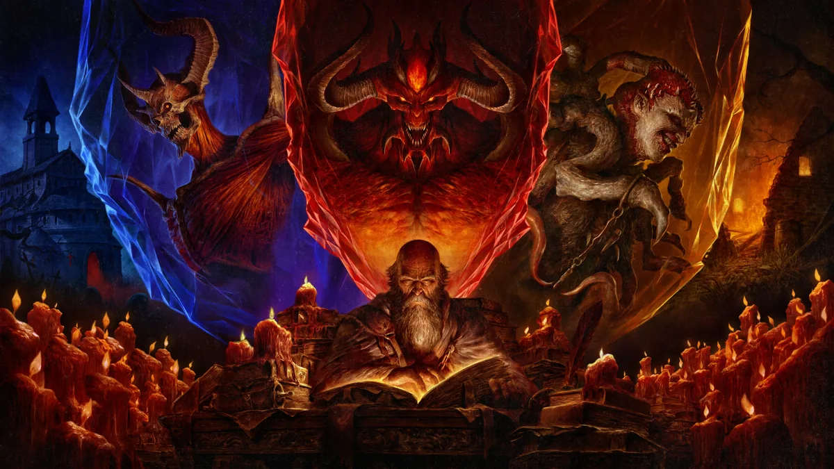 Diablo IV Season of Hell's Legacy key art with the Prime Evils