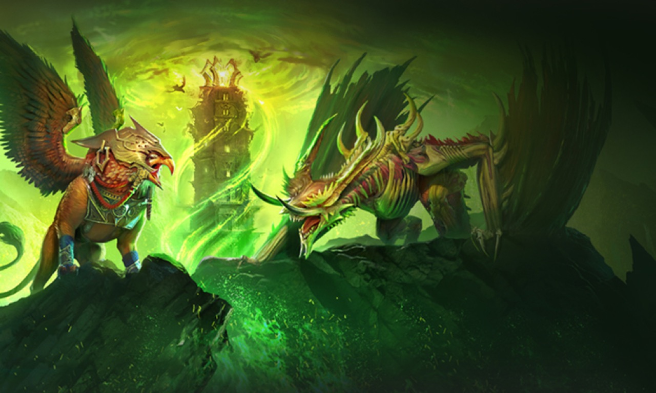 Official art: the Doom Tower with the Eternal Dragon boss