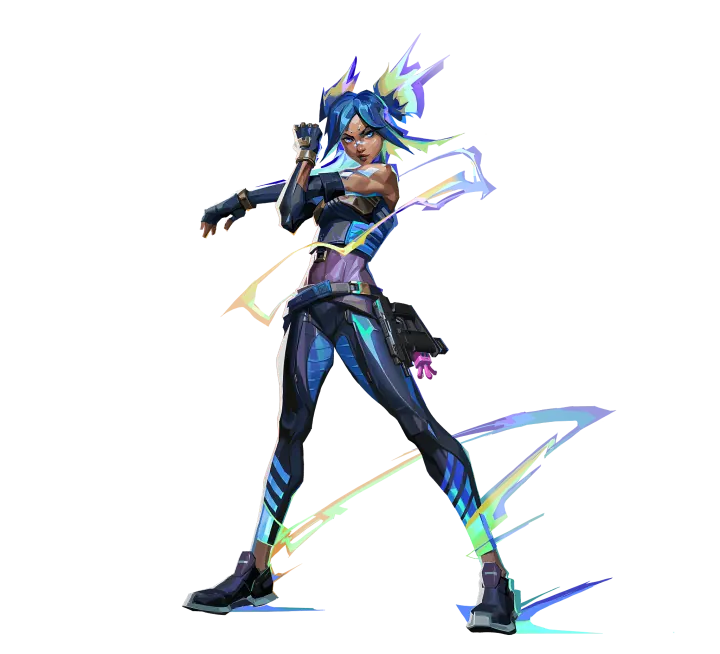 Neon, VALORANT duelist, full portrait