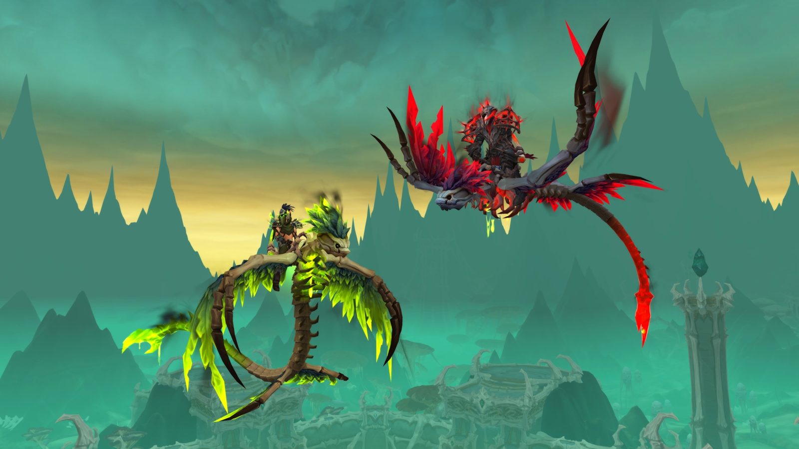 Midnight Season 2 key art: two riders on drake mounts